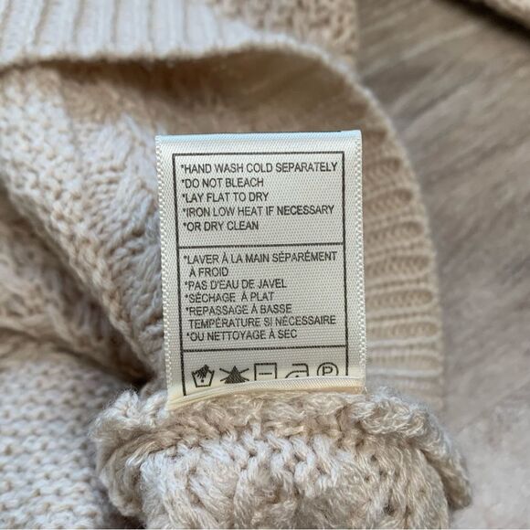 Jack by BB Dakota Mix it Up Beige Fringe Knit Sweater Size Medium - Picture 8 of 8